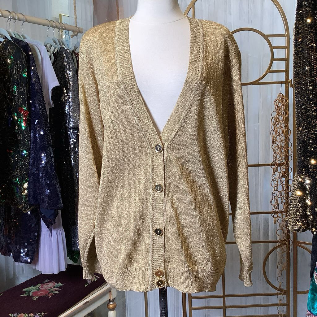 1980s Oversized Gold Cardigan