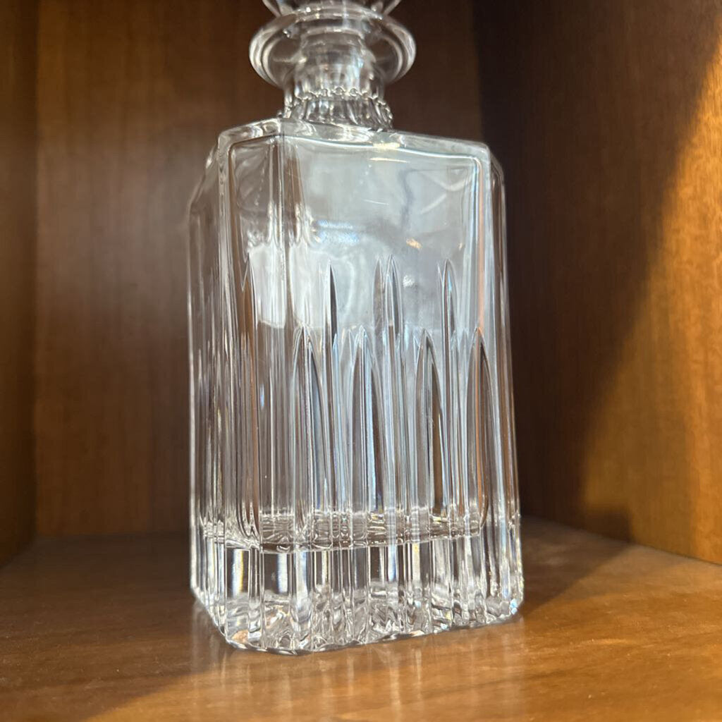 Vintage Crystal Decanter w/ Rye Whiskey Name Plate