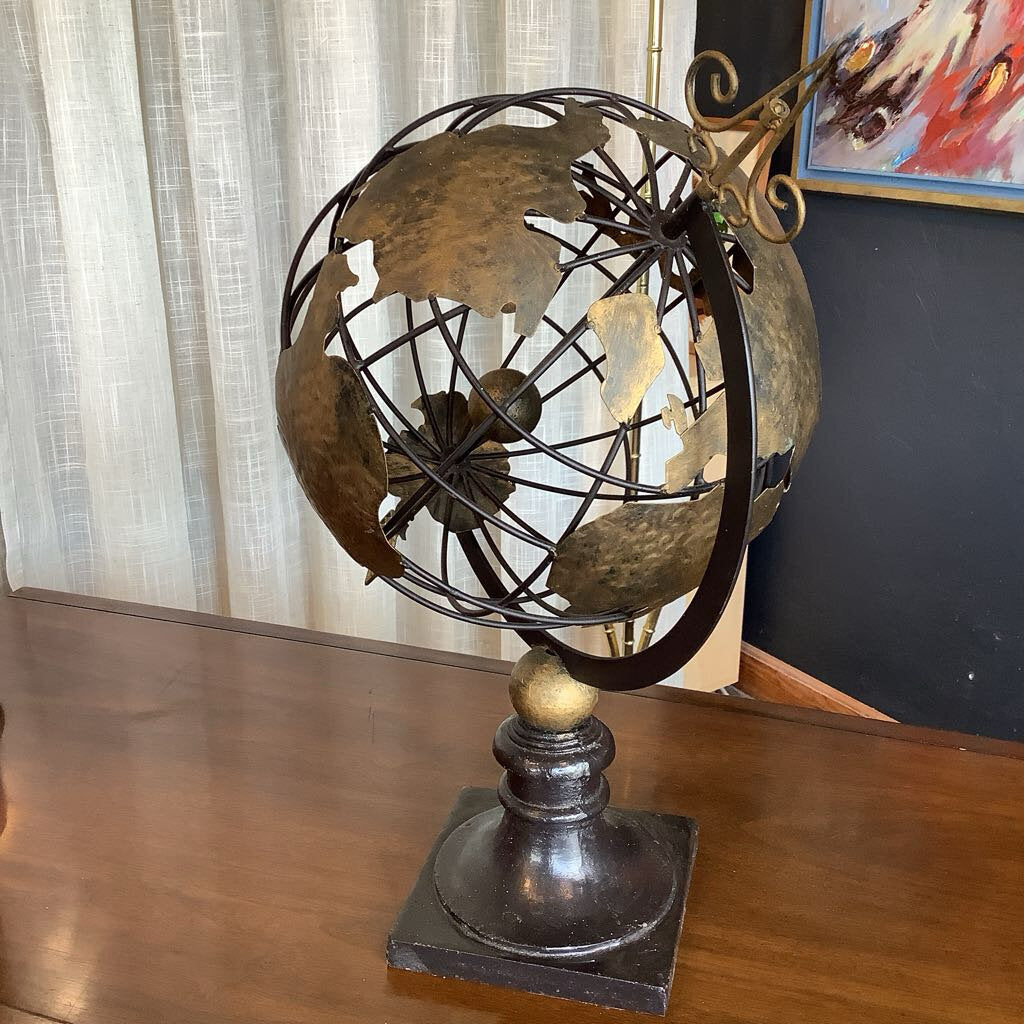 Vintage Celestial Metal Armillary Globe Spere w/ Arrow Pier One