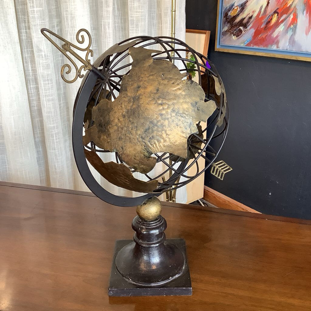 Vintage Celestial Metal Armillary Globe Spere w/ Arrow Pier One