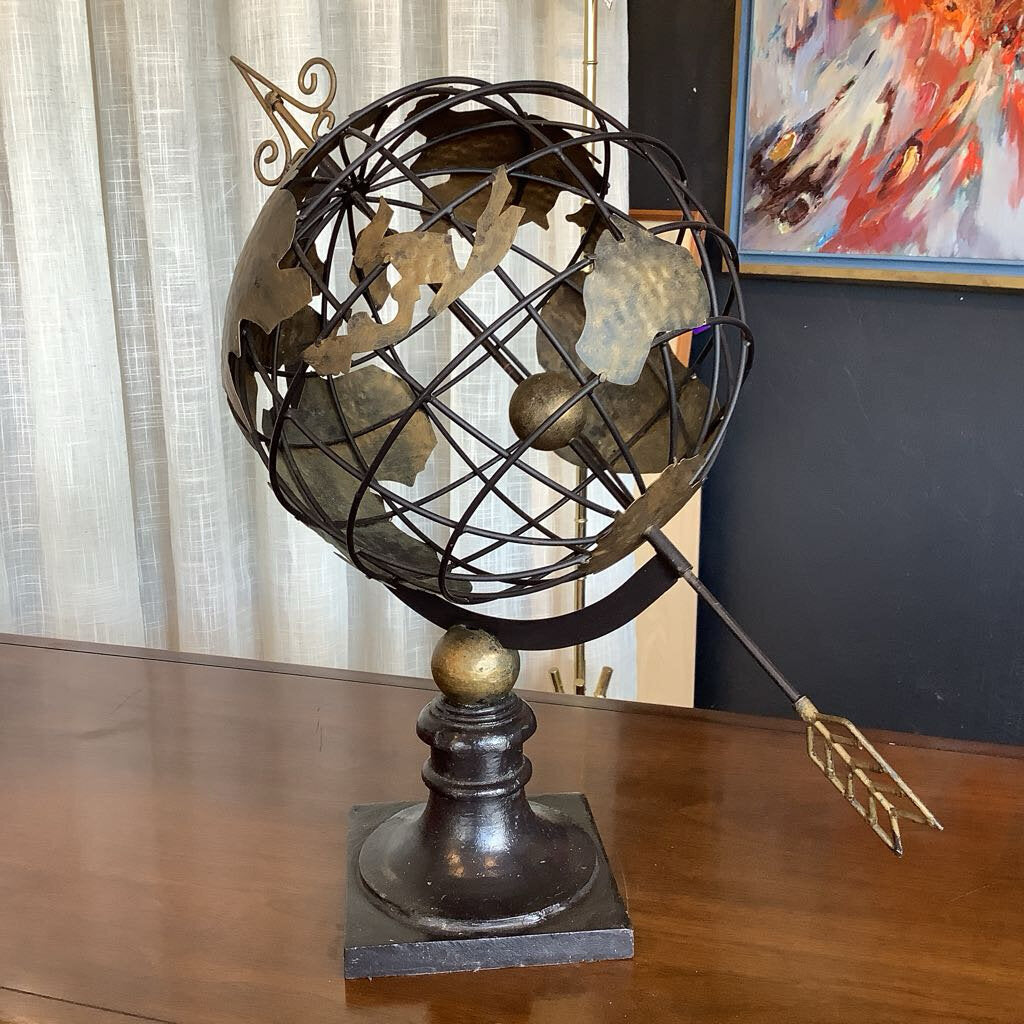 Vintage Celestial Metal Armillary Globe Spere w/ Arrow Pier One