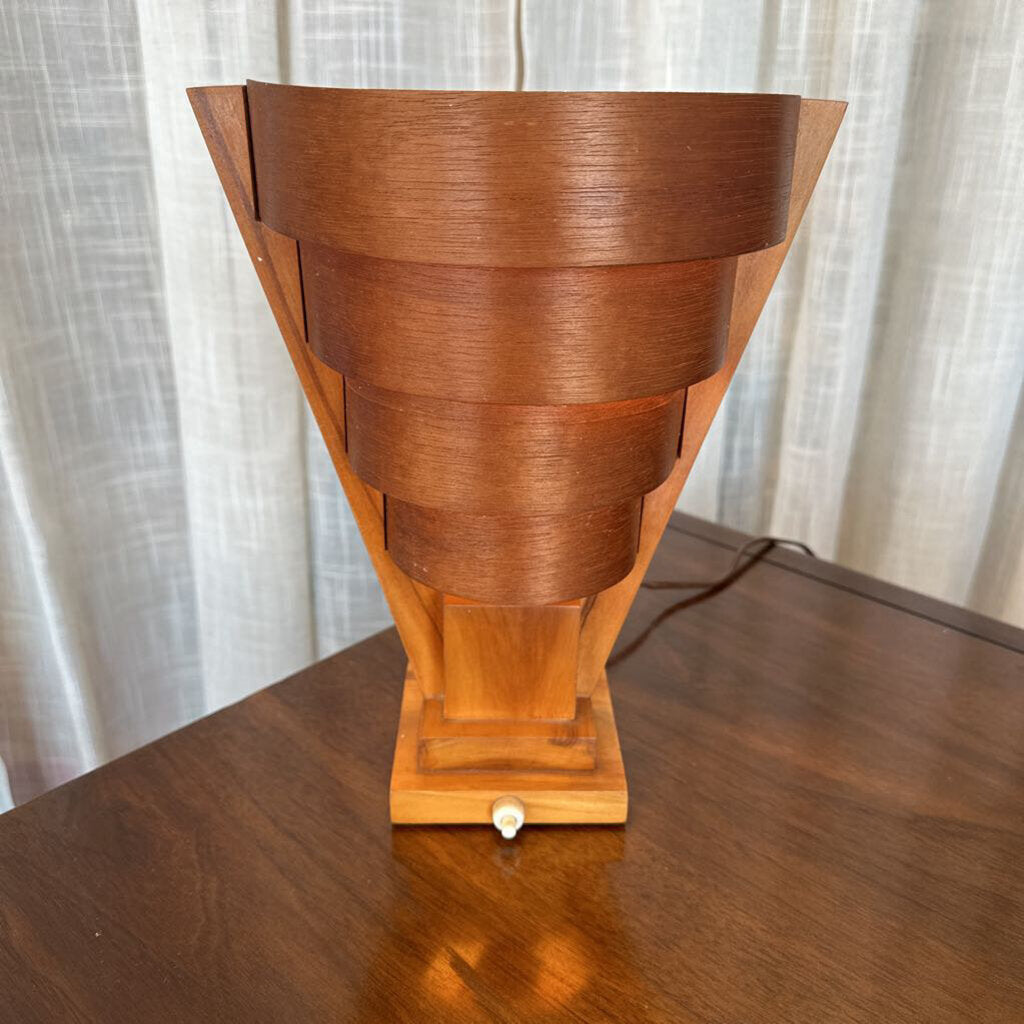 Mid Century Pine Lamp w/ Saturn Pine Lampshade