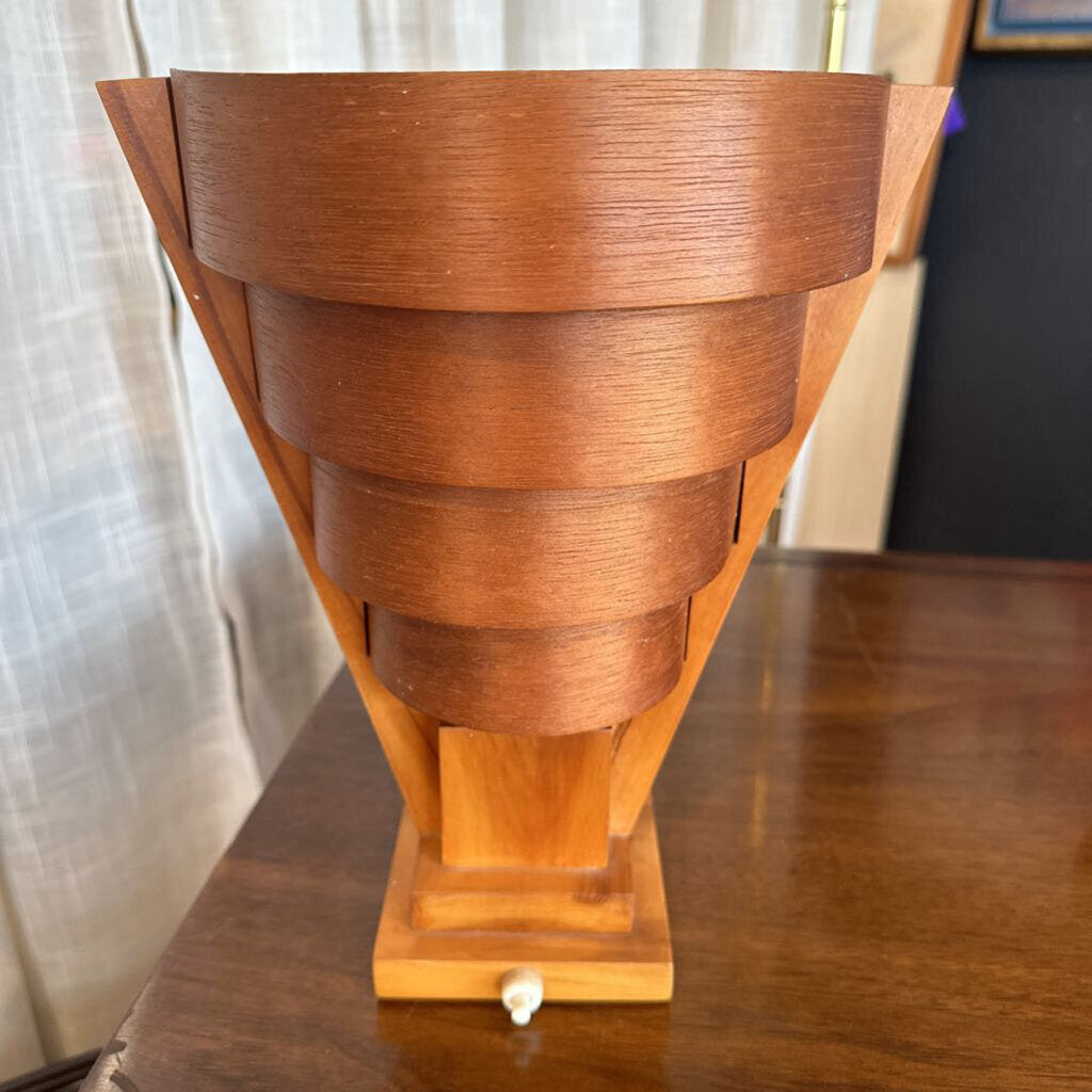 Mid Century Pine Lamp w/ Saturn Pine Lampshade