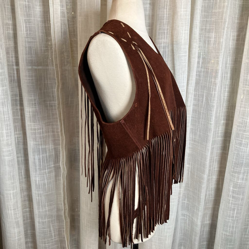 1970s Suede Vest w/ Fringe