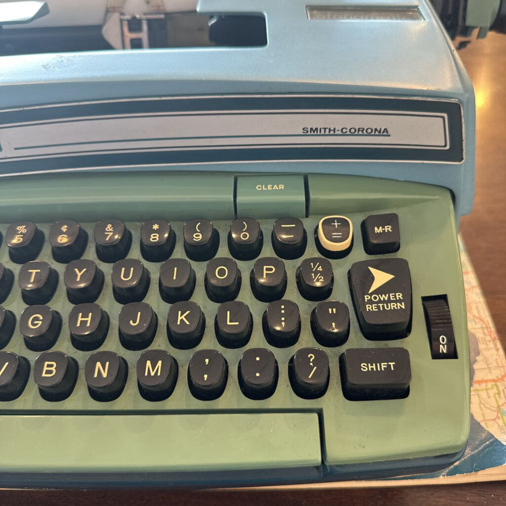 Vintage Smith Corona Super 12 Robin Egg Blue Coronet Electric Typewriter