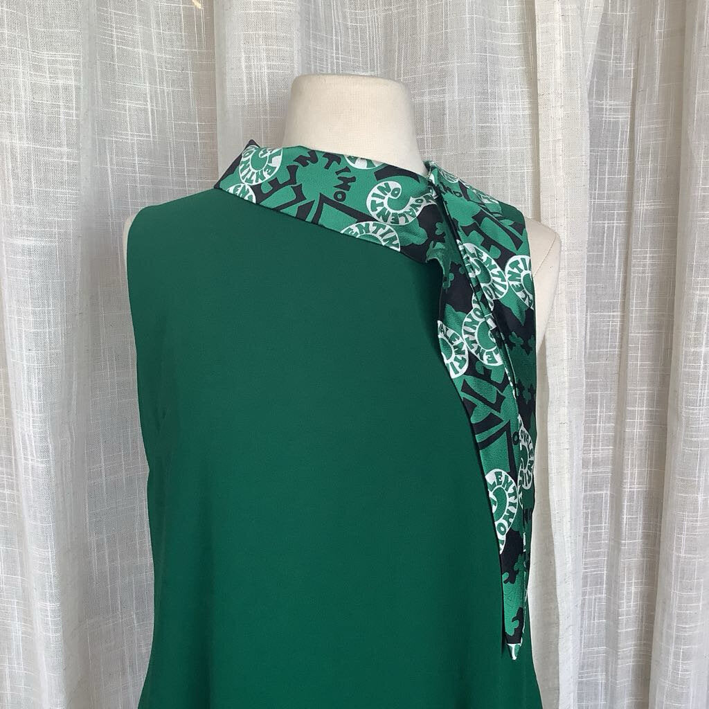 1960s Green Shift Dress with Valentino Scarf