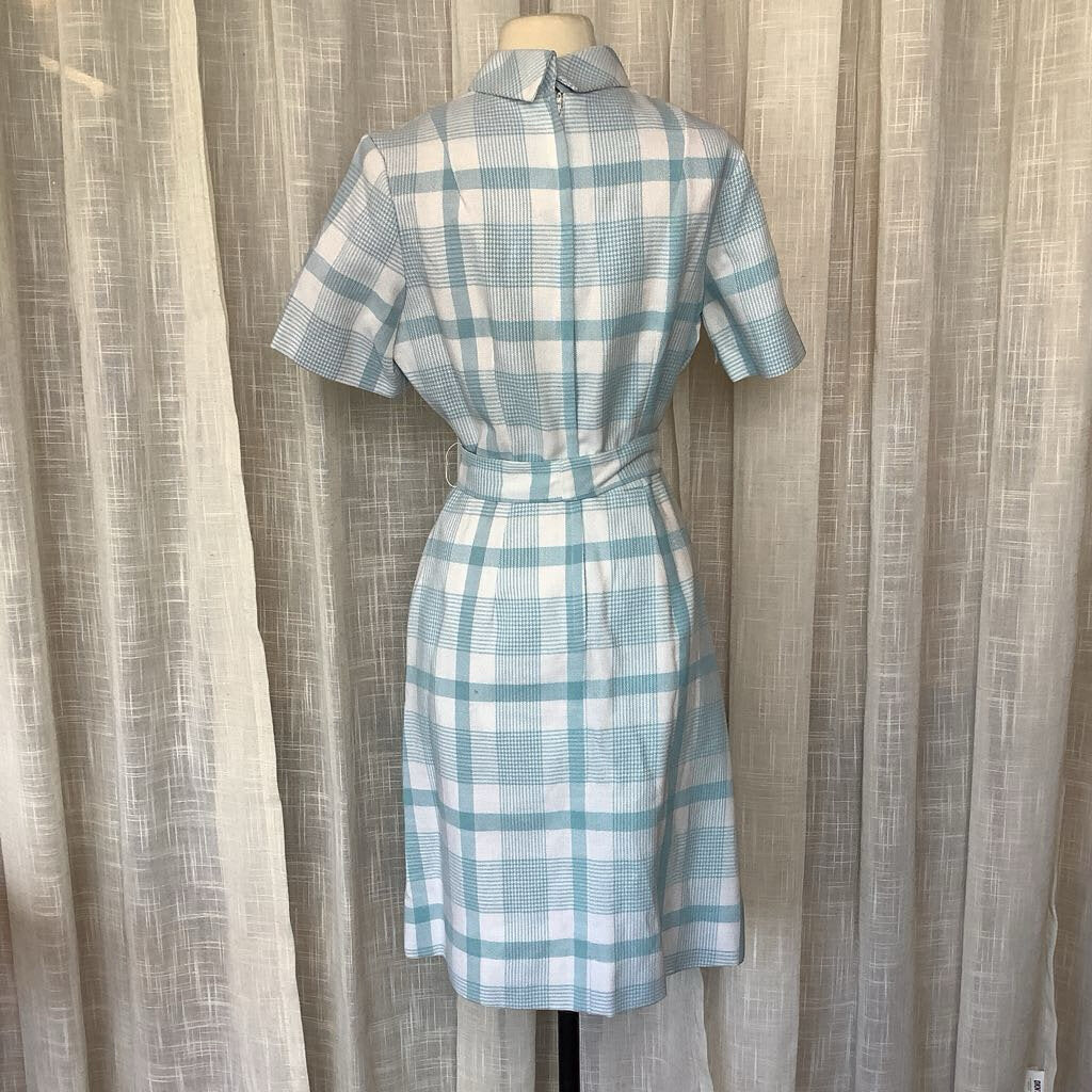 1970s Blue checkered Day Dress *deadstock*