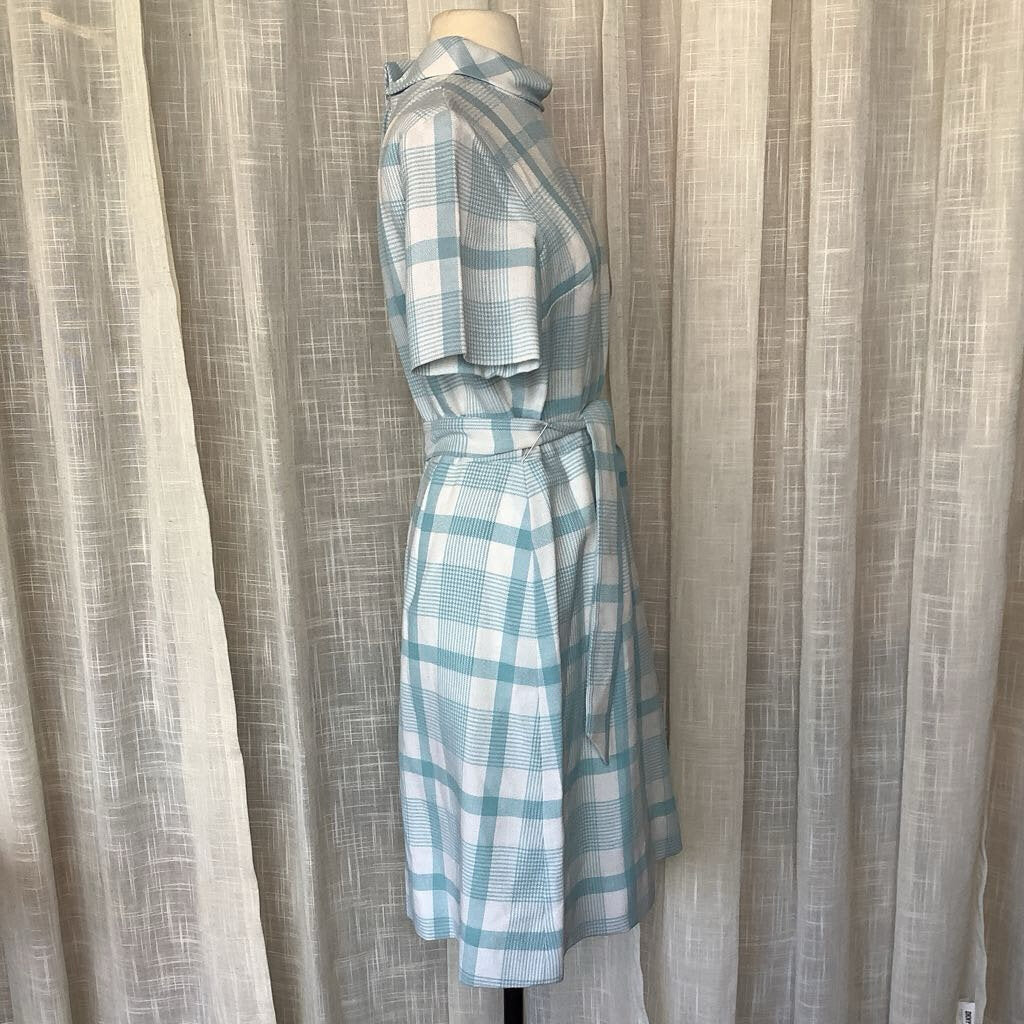 1970s Blue checkered Day Dress *deadstock*