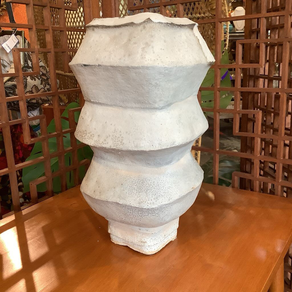 Large Stacked Totem Studio Pottery Vase - MidModMom