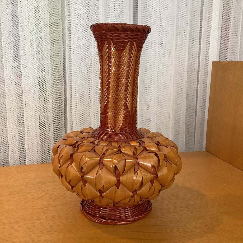 Vintage Rattan Woven Vase