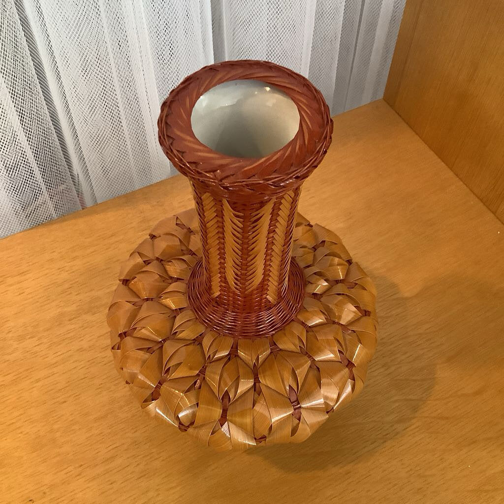 Vintage Rattan Woven Vase