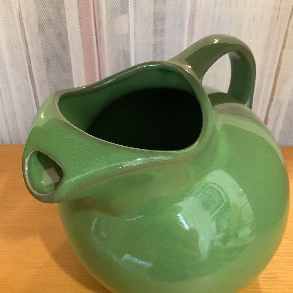 Mid Century Modern Green Hall Art Pottery Serving Pitcher