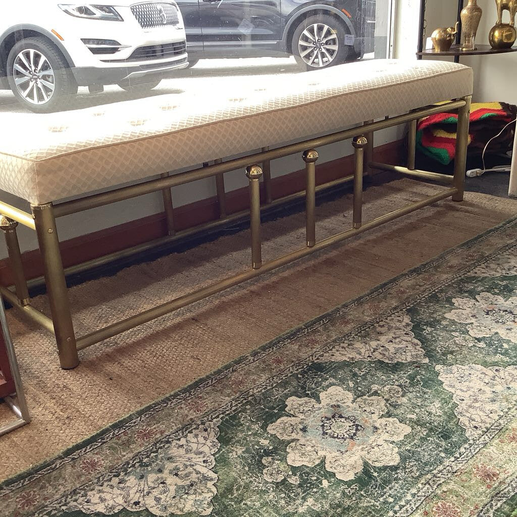 Vintage Brass Bench w/ Attached Seat