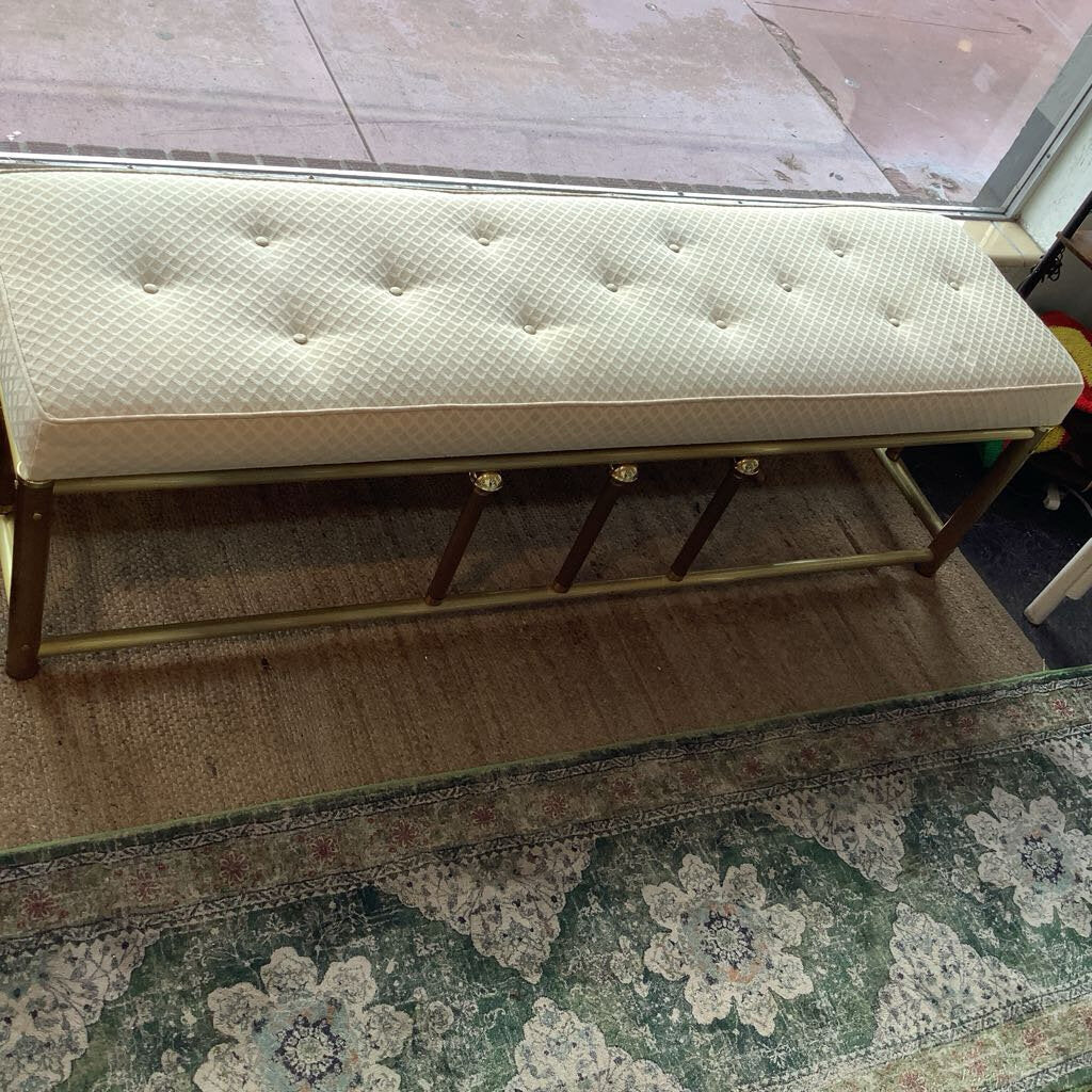 Vintage Brass Bench w/ Attached Seat