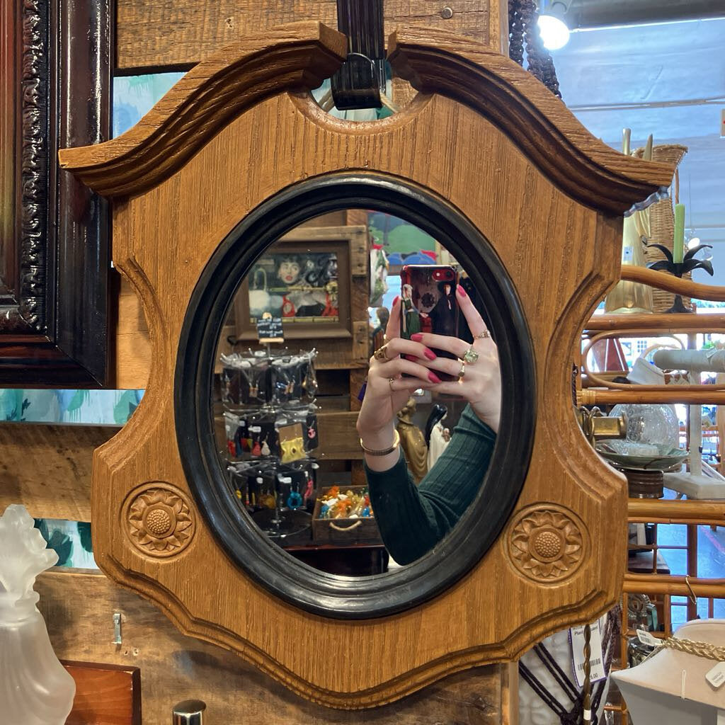 1979 Homco Mirror w/ Faux Wood Frame