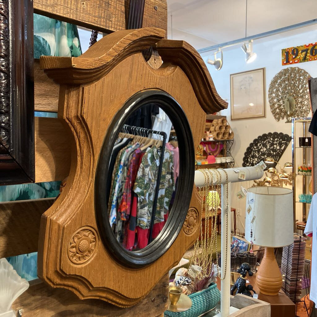 1979 Homco Mirror w/ Faux Wood Frame