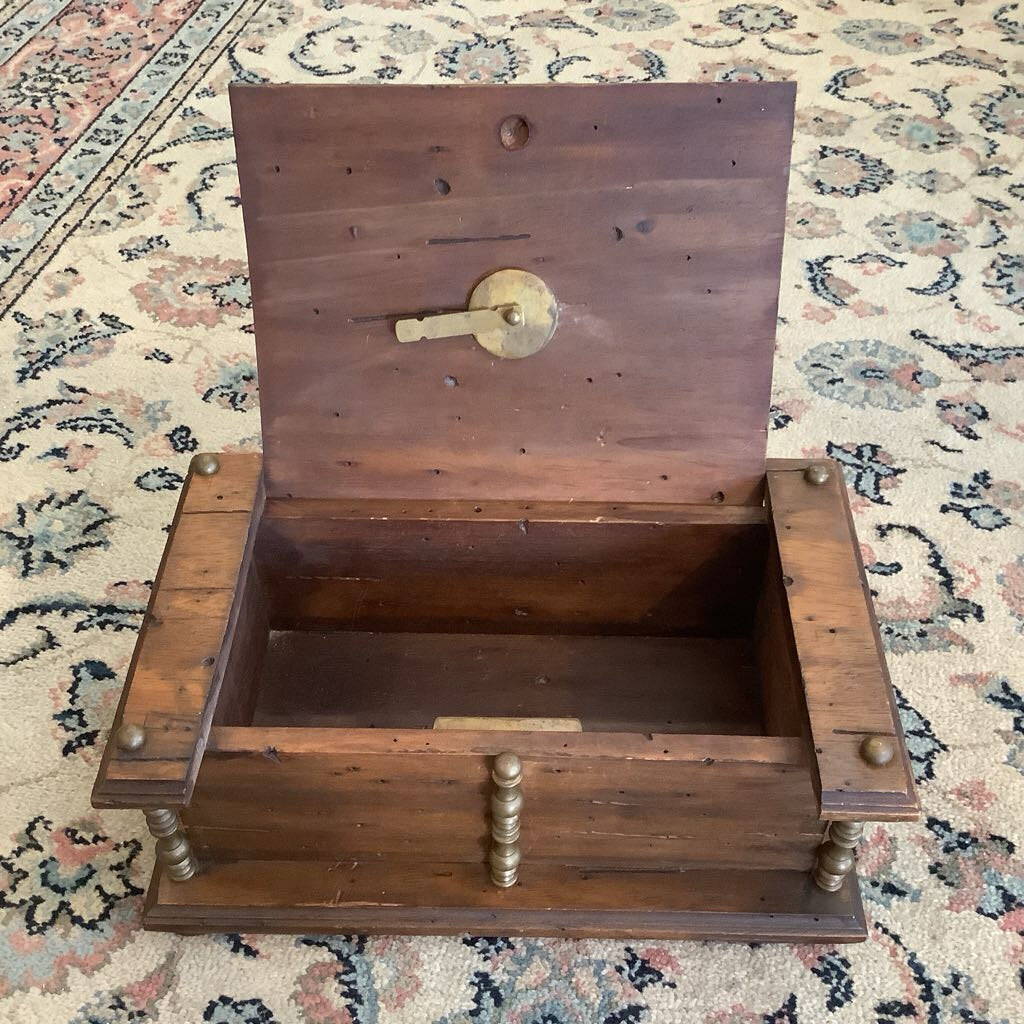 Vintage Wooden and Brass Box