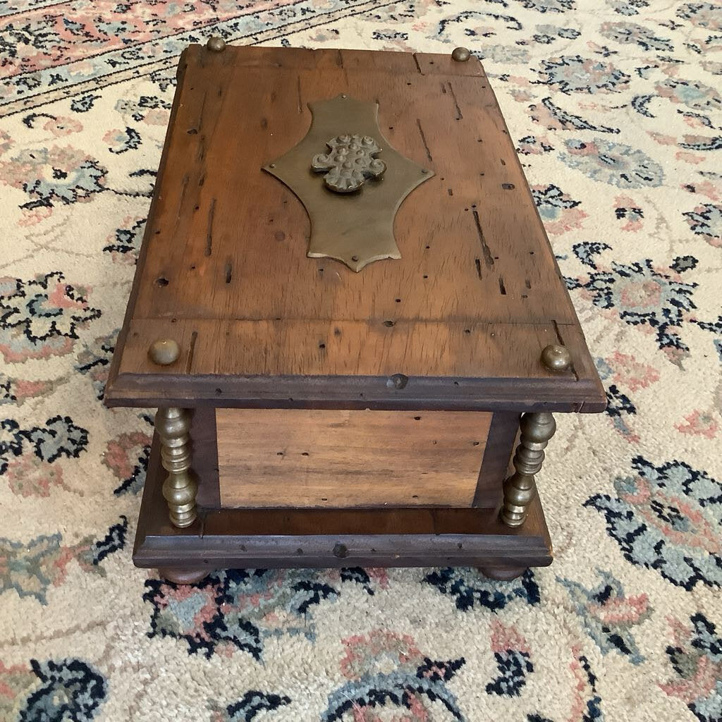 Vintage Wooden and Brass Box