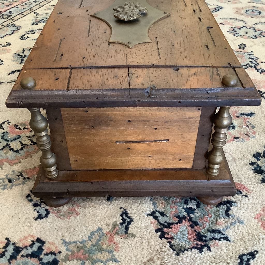 Vintage Wooden and Brass Box