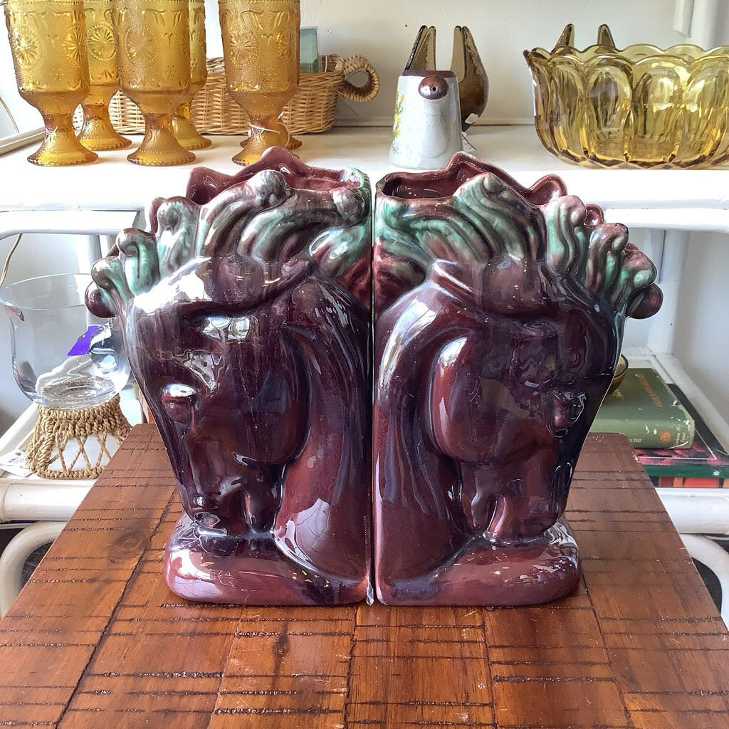 Horsehead Bookend Planters