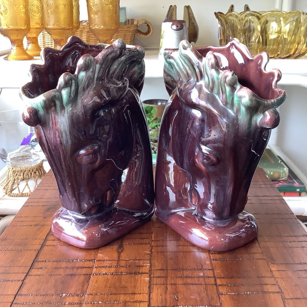 Horsehead Bookend Planters