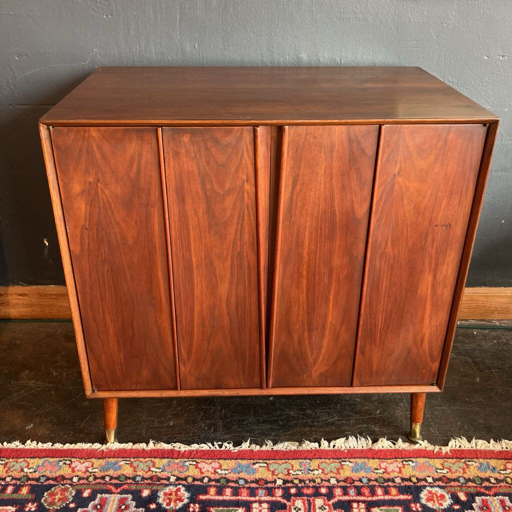 Mid Century Walnut Tambour Door Cabinet