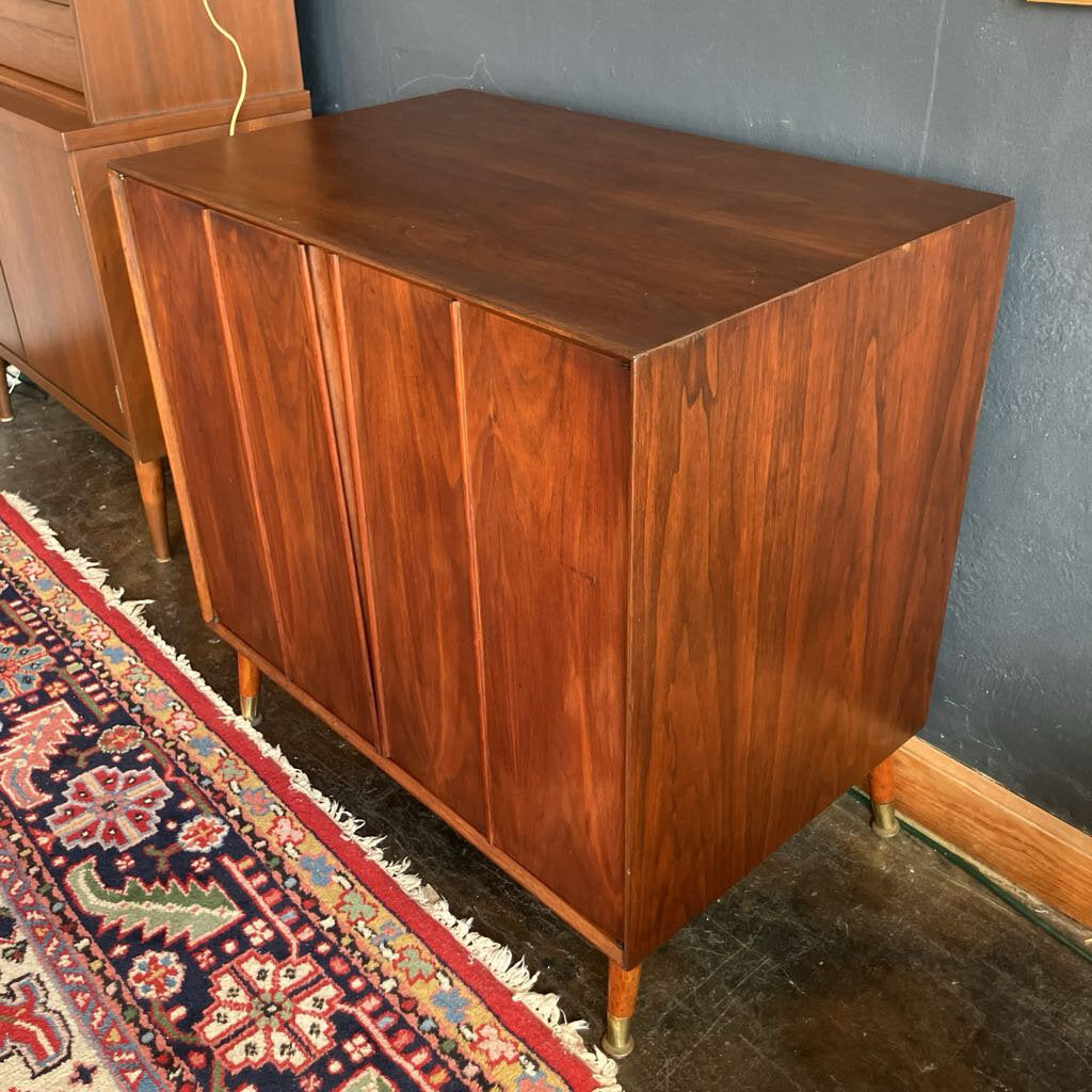 Mid Century Walnut Tambour Door Cabinet