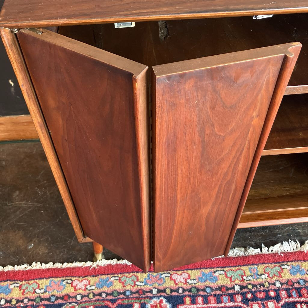 Mid Century Walnut Tambour Door Cabinet