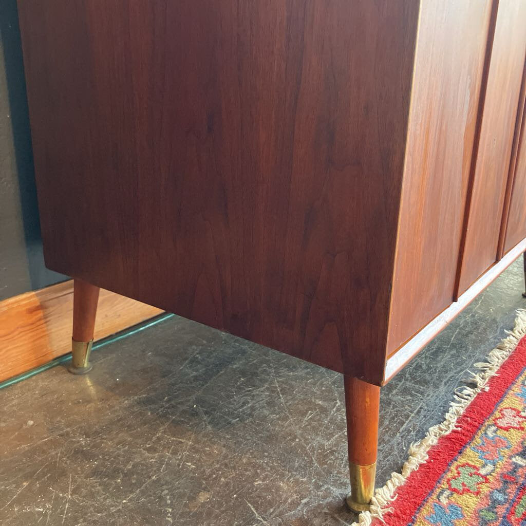 Mid Century Walnut Tambour Door Cabinet