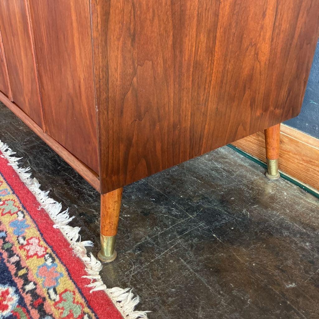 Mid Century Walnut Tambour Door Cabinet