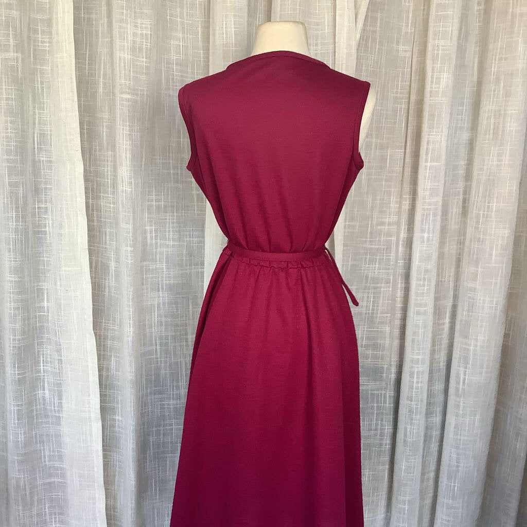 1970s Maroon Day Dress with Belt