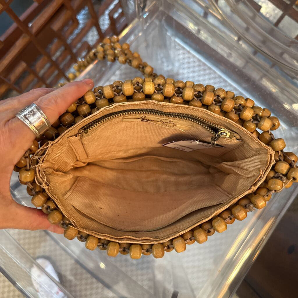 Vintage Wooden Beaded Purse