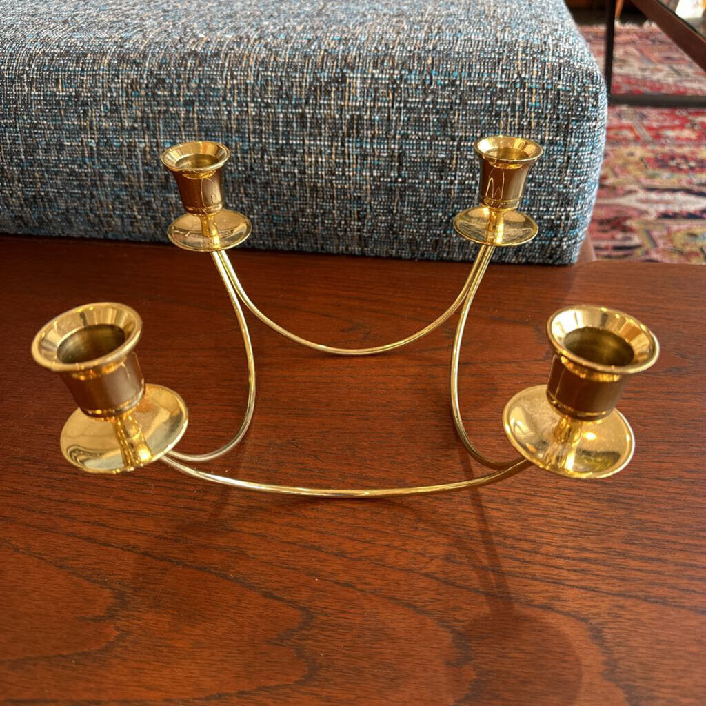 Vintage Brass Candelabra Quartet Candlestick Holder