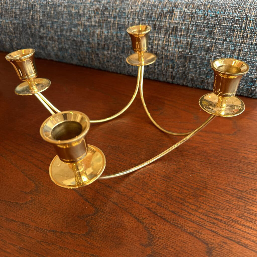 Vintage Brass Candelabra Quartet Candlestick Holder