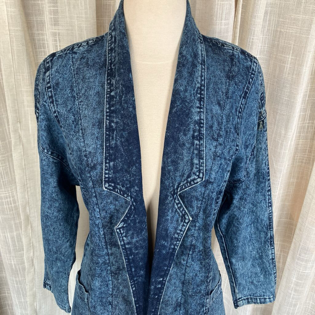 Blazer Acid Washed Jean Jacket 1980s