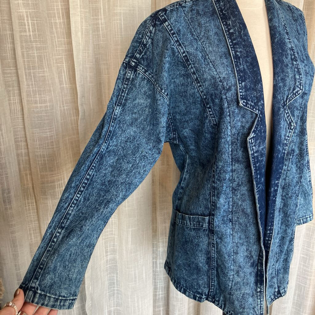 Blazer Acid Washed Jean Jacket 1980s