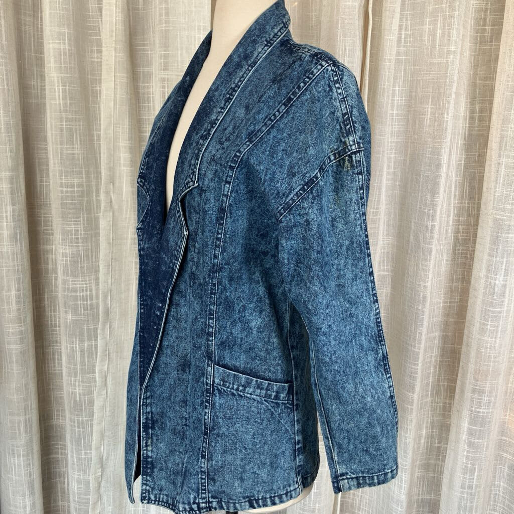 Blazer Acid Washed Jean Jacket 1980s