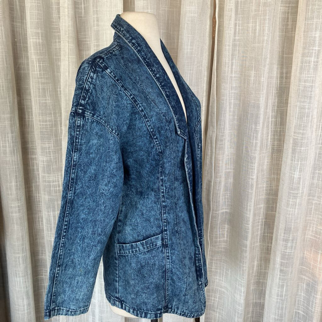 Blazer Acid Washed Jean Jacket 1980s