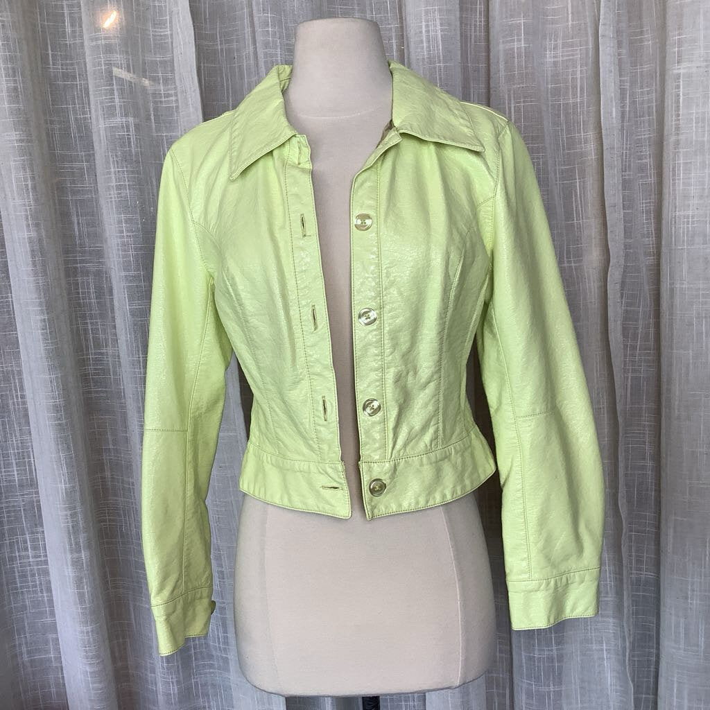 Bomber Vinyl Jacket Chartreuse