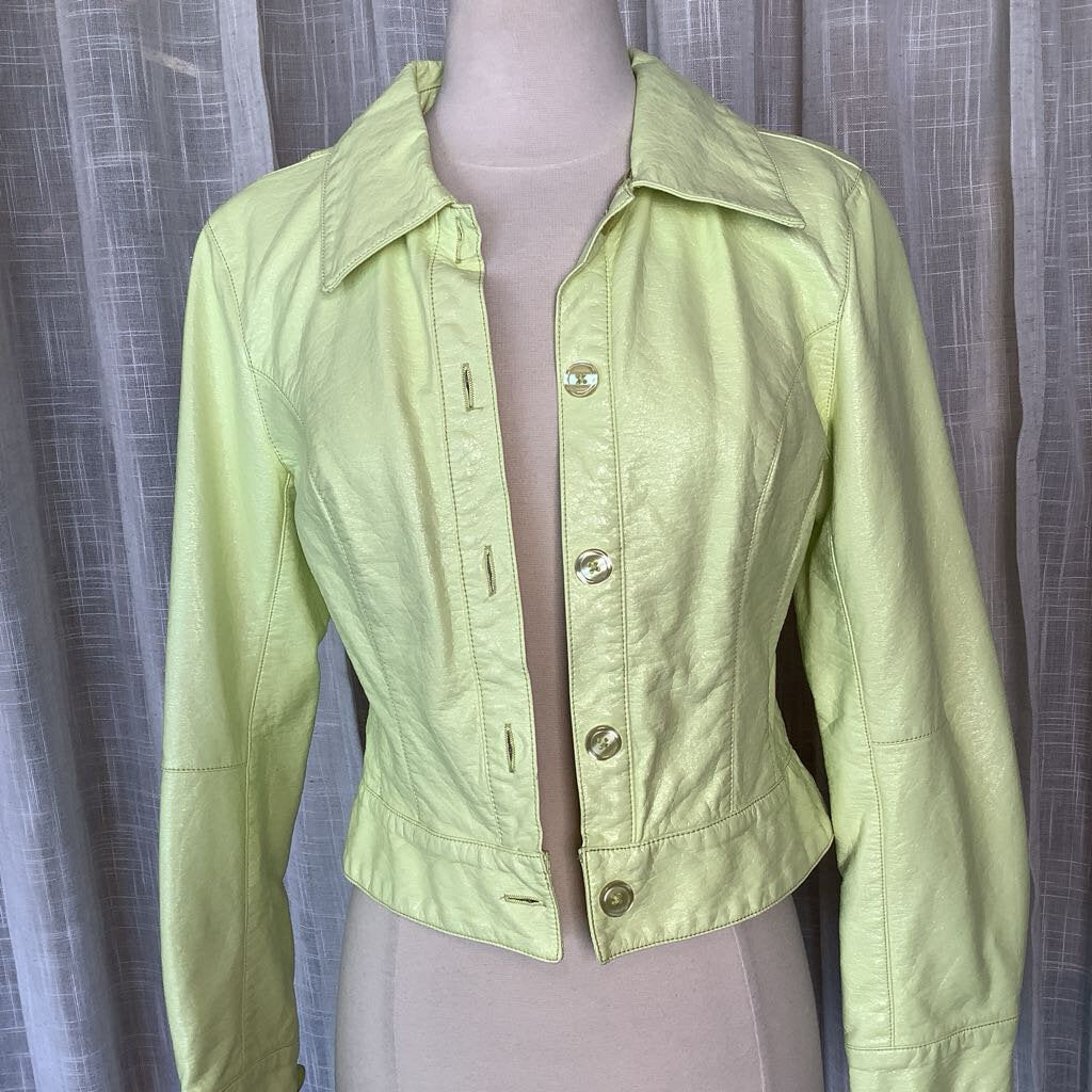 Bomber Vinyl Jacket Chartreuse