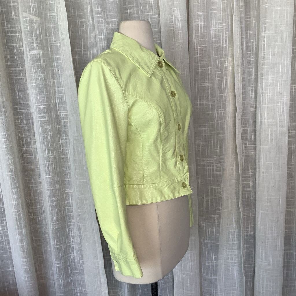 Bomber Vinyl Jacket Chartreuse