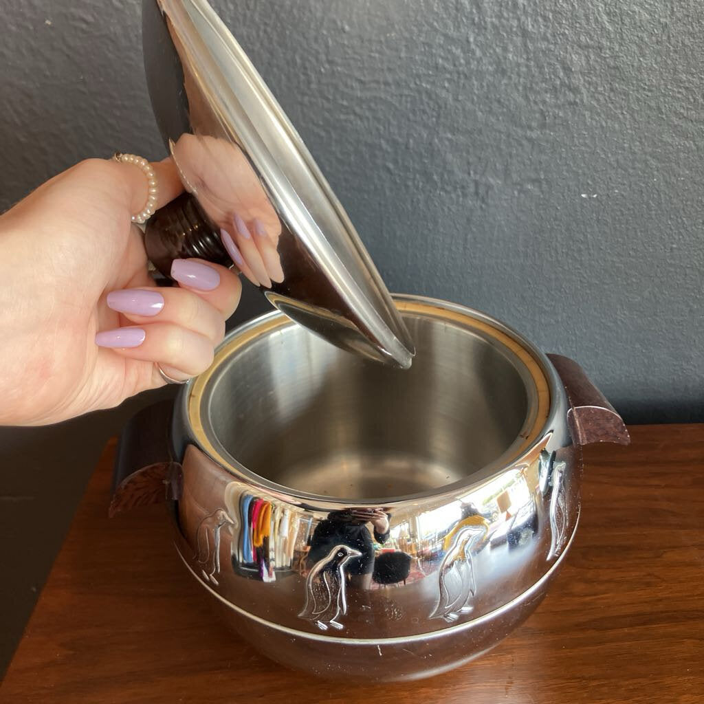 Vintage Chrome Penguin Ice Bucket