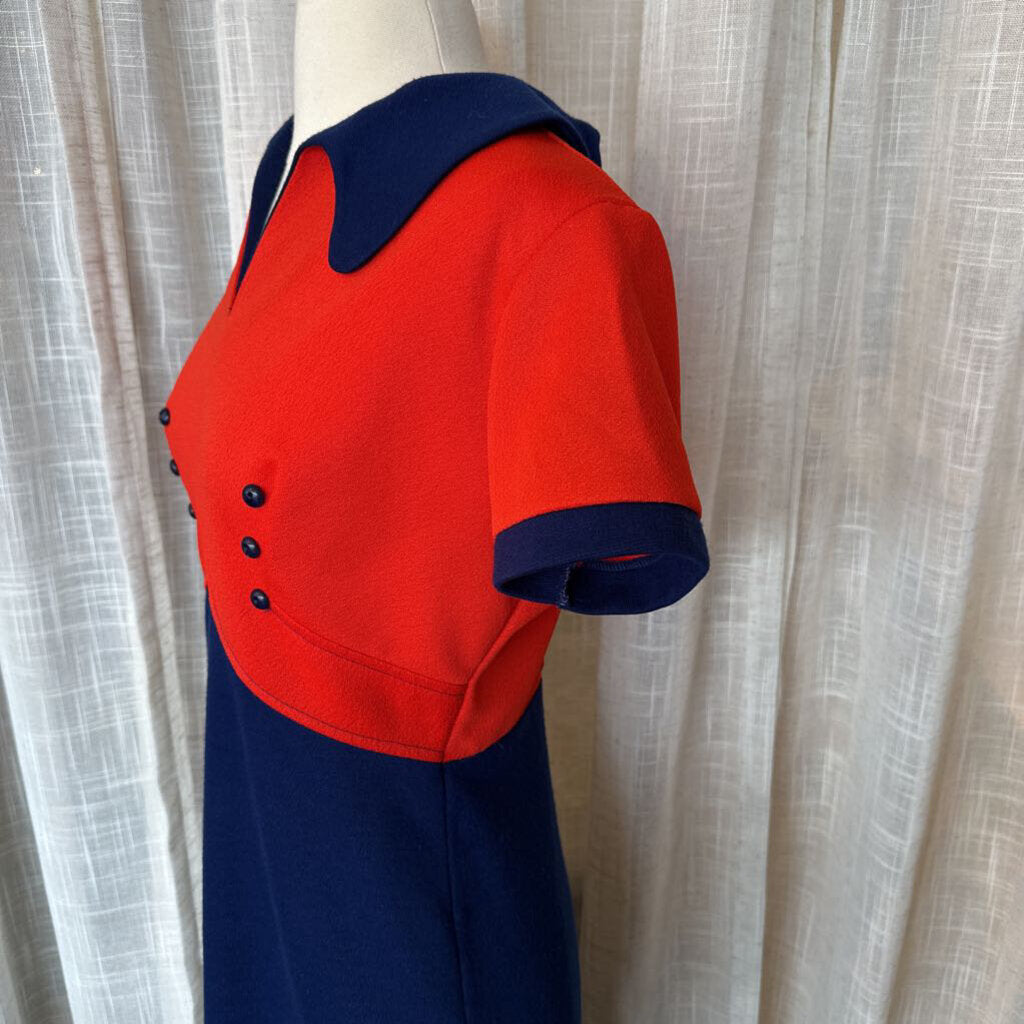 1960s Color Block Short Sleeve Dress