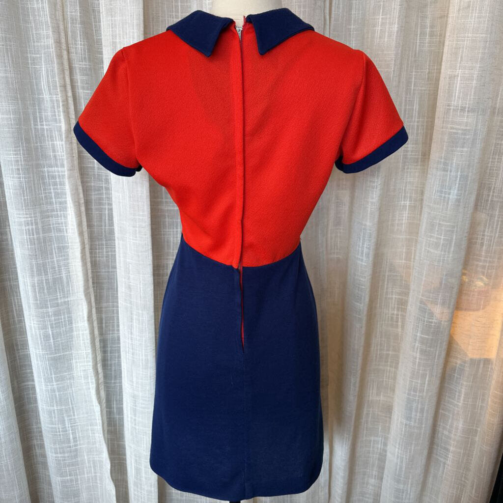 1960s Color Block Short Sleeve Dress