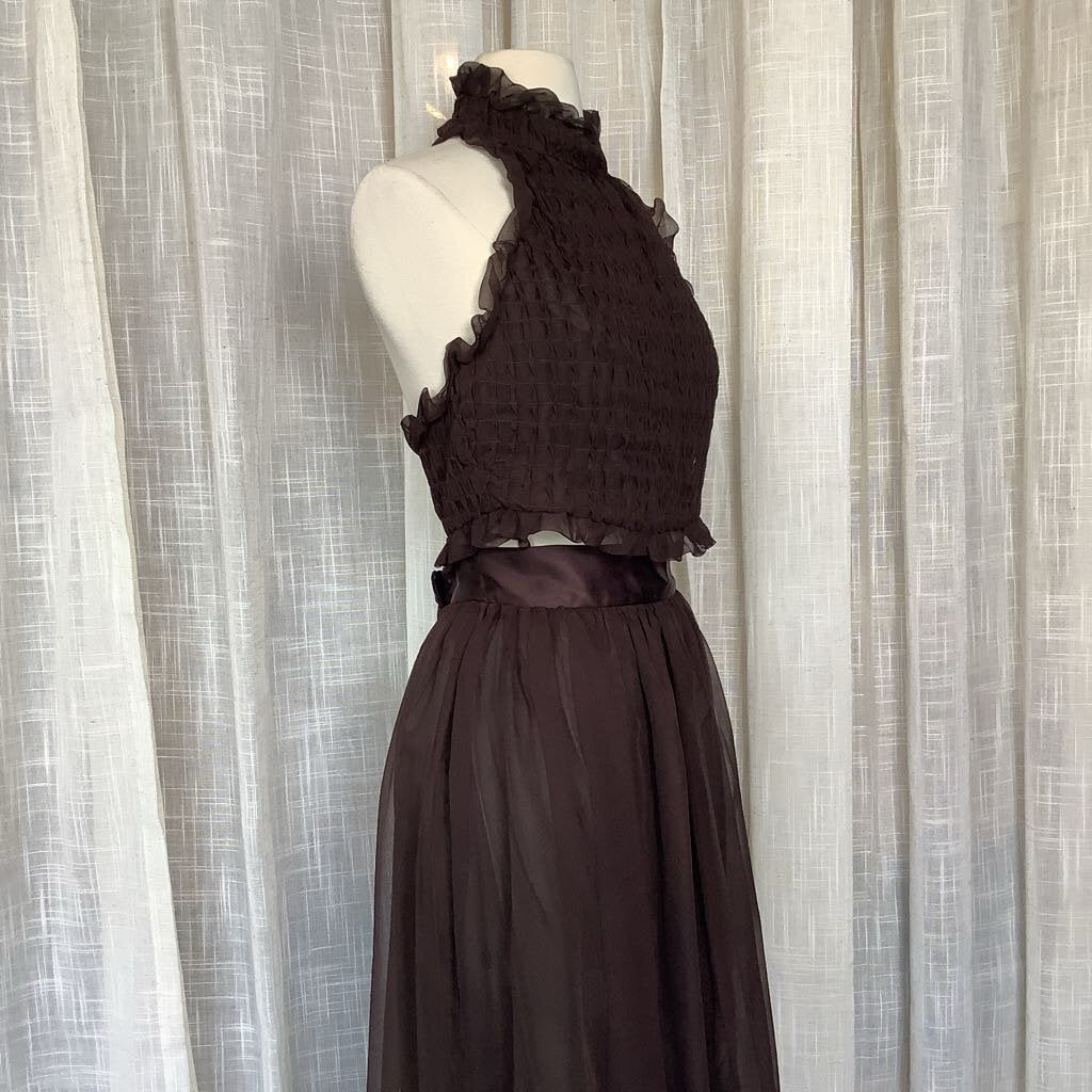 1960s 3 piece Skirt w/ Quilted Halter Top