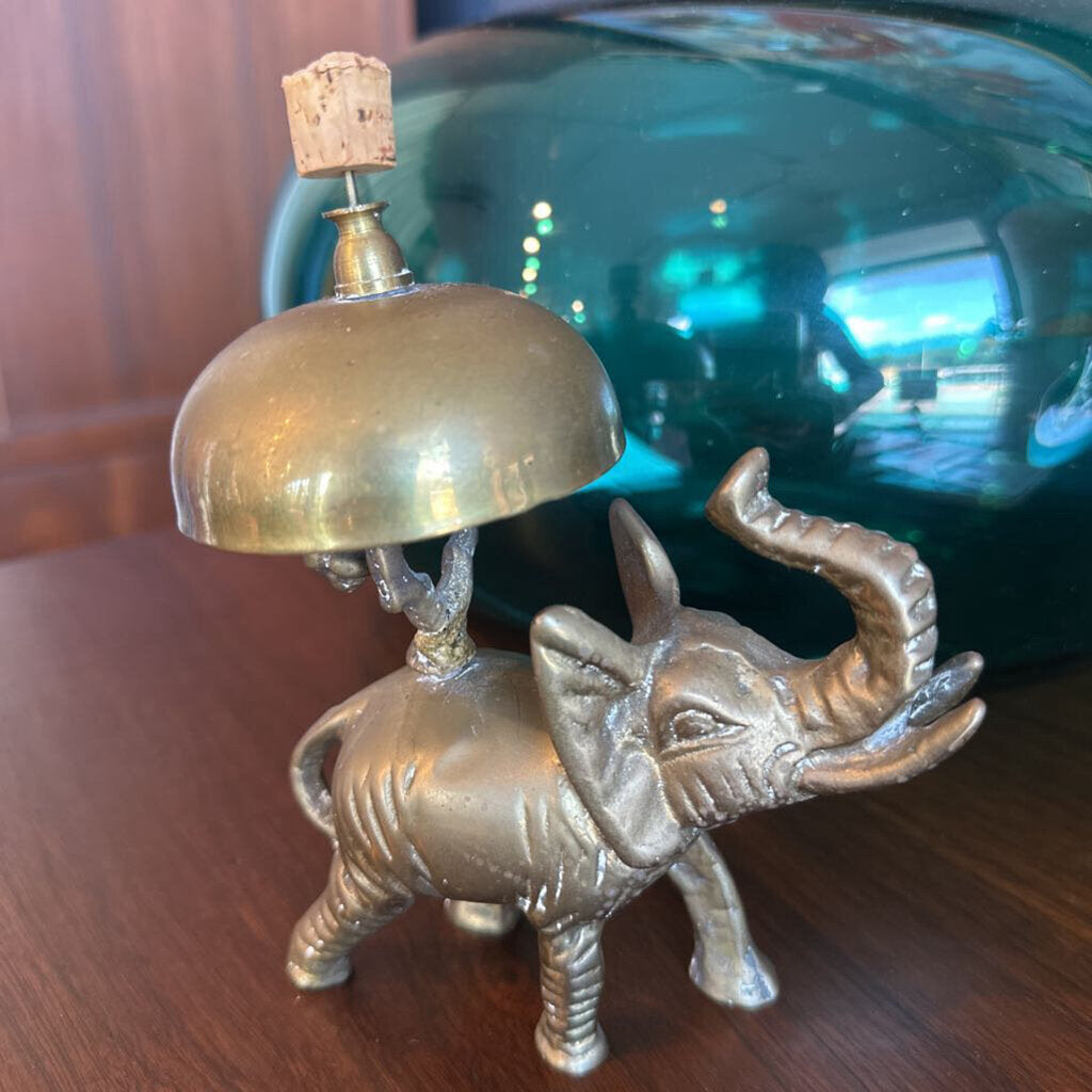 Vintage Brass Lucky Elephant Hotel Desk Bell