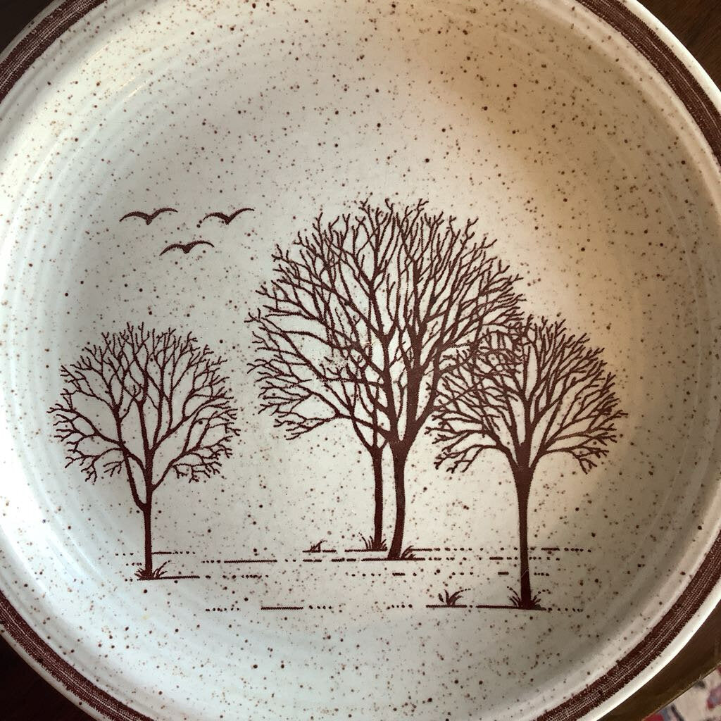 Vintage Churchill Homespun Tree Bread & Butter Plates