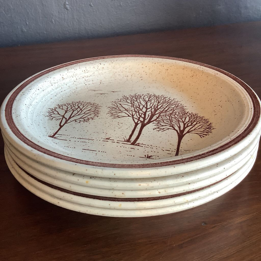 Vintage Churchill Homespun Tree Bread & Butter Plates