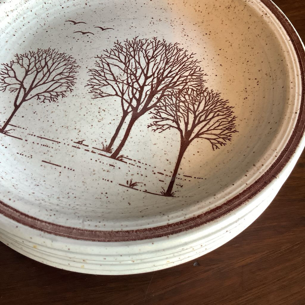 Vintage Churchill Homespun Tree Bread & Butter Plates