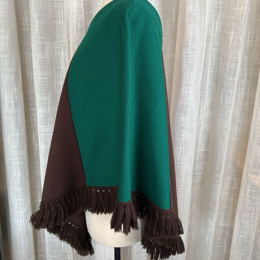 1970s Color Block Poncho